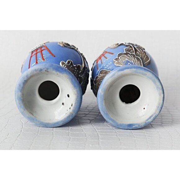 Japanese Moriage 5 Piece Condiment Set Tray Cruets Salt & Pepper - Picture 8 of 8